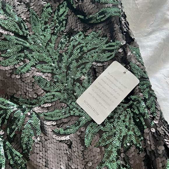 NWT Dress the Population Gorgeous Leaf Sequin Dress - Picture 5 of 5